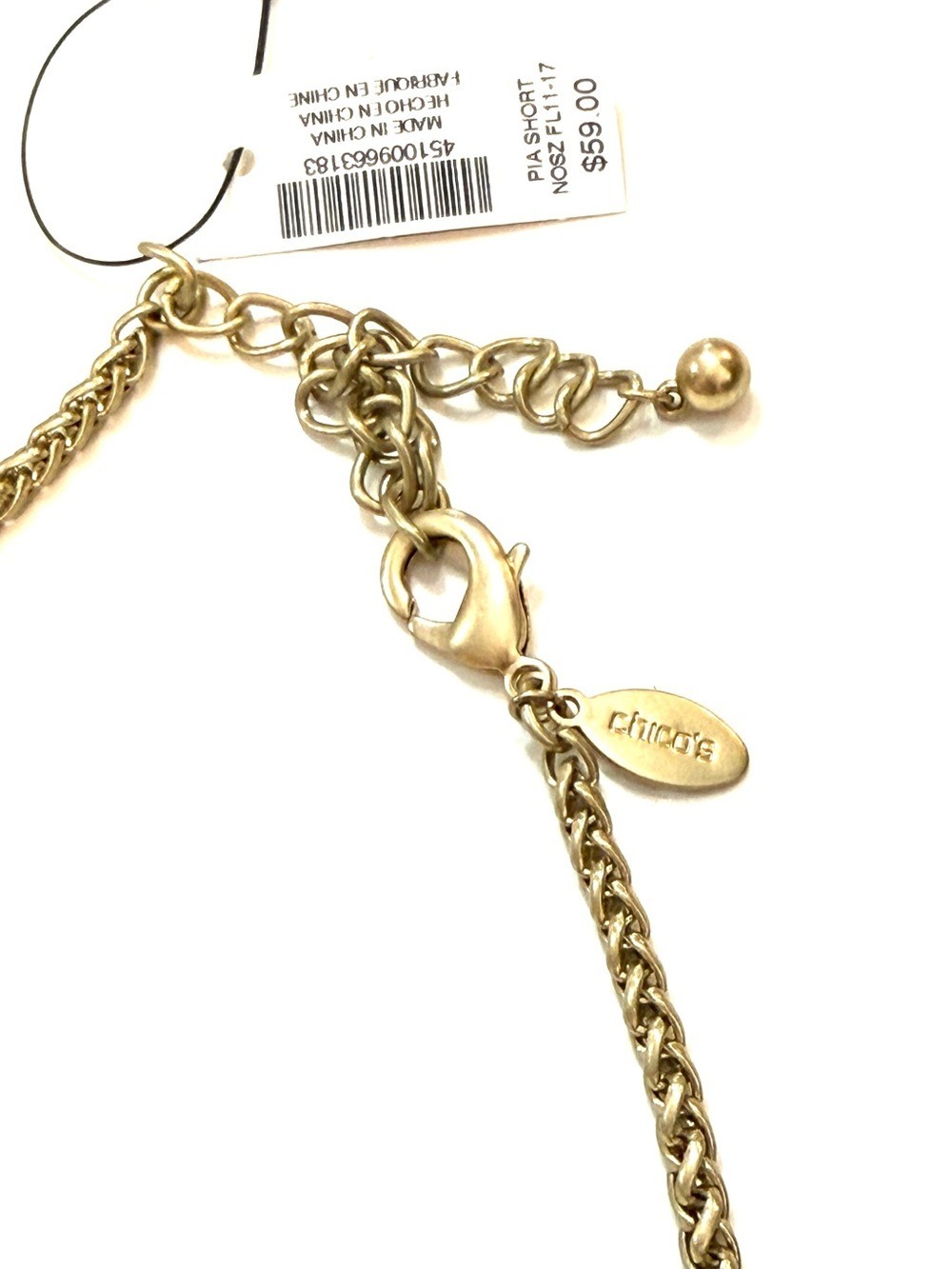 Chico’s Gold Pendant & Faux Pearl Statement Necklace | NWT - Picture 5 of 6